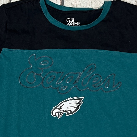 Philadelphia Eagles New Womens NFL Football Crewneck Tshirt - Picture 3 of 6